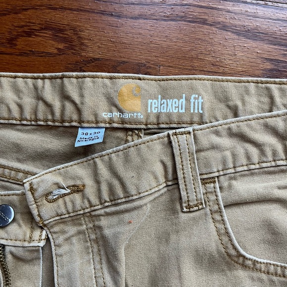 Set of 2 Carhartt Relaxed Fit 38x30 Khaki Tan Pants - Picture 2 of 4